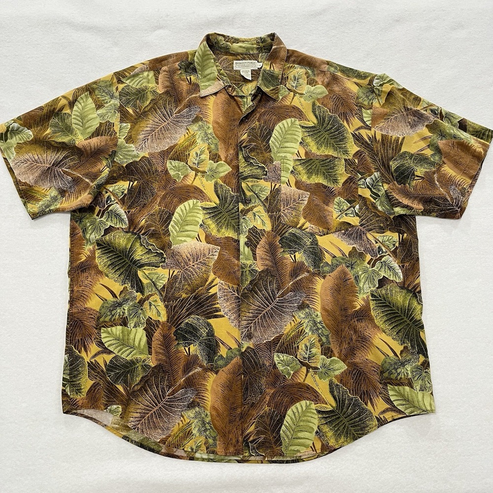 Banana Republic Safari & Travel Clothing Co. Mens Shirt XL Floral Vintage